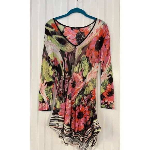 Nic + Zoe pullover sweater v-neck w/asymmetrical he - Picture 1 of 5
